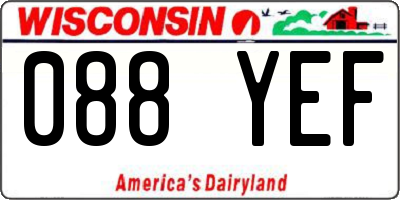 WI license plate 088YEF