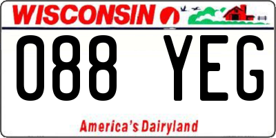 WI license plate 088YEG