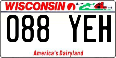 WI license plate 088YEH