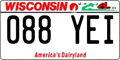 WI license plate 088YEI