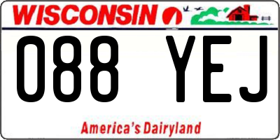 WI license plate 088YEJ