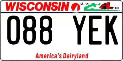 WI license plate 088YEK