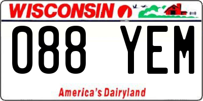 WI license plate 088YEM