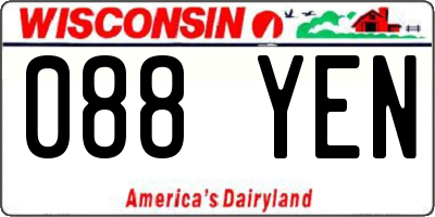WI license plate 088YEN