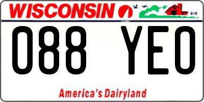 WI license plate 088YEO