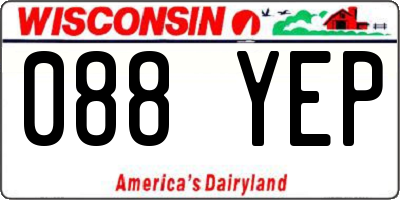WI license plate 088YEP