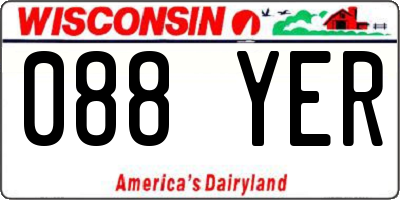 WI license plate 088YER