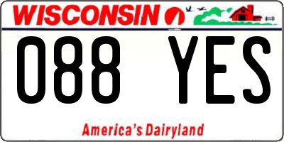 WI license plate 088YES