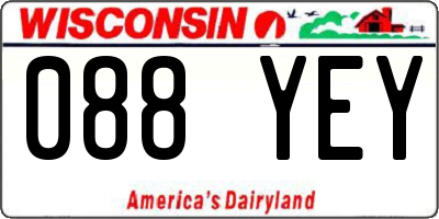 WI license plate 088YEY