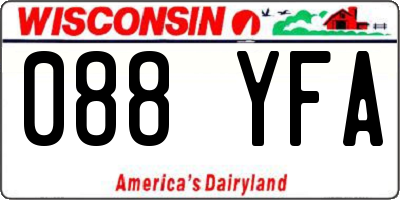 WI license plate 088YFA