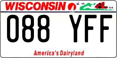 WI license plate 088YFF