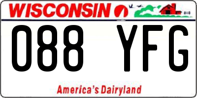 WI license plate 088YFG