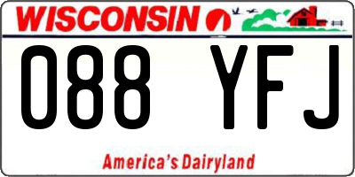 WI license plate 088YFJ