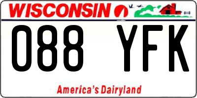 WI license plate 088YFK
