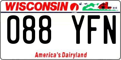 WI license plate 088YFN