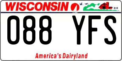 WI license plate 088YFS