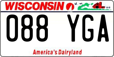 WI license plate 088YGA