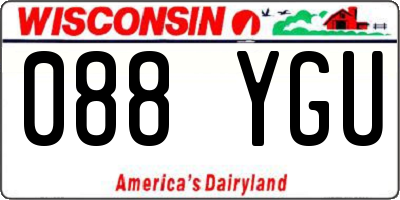 WI license plate 088YGU