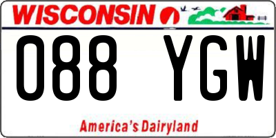 WI license plate 088YGW