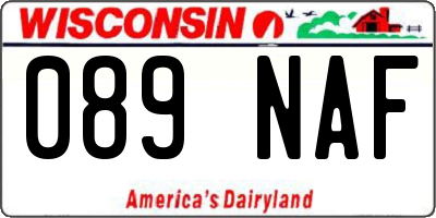 WI license plate 089NAF
