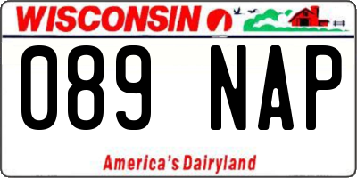 WI license plate 089NAP