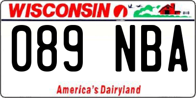 WI license plate 089NBA