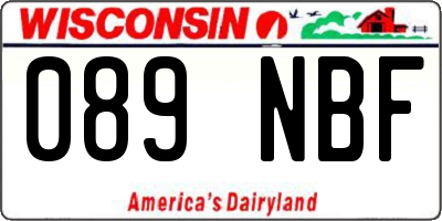 WI license plate 089NBF