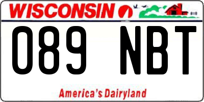 WI license plate 089NBT