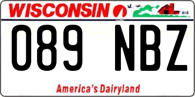 WI license plate 089NBZ