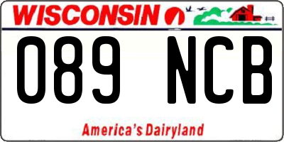 WI license plate 089NCB