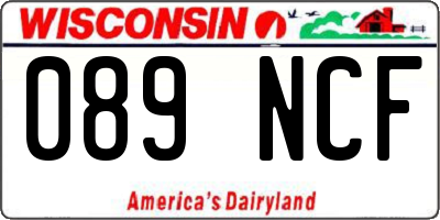 WI license plate 089NCF