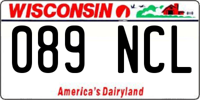 WI license plate 089NCL