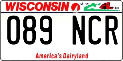 WI license plate 089NCR