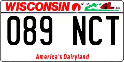 WI license plate 089NCT