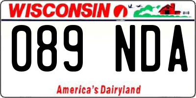 WI license plate 089NDA