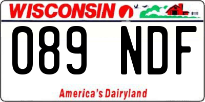 WI license plate 089NDF