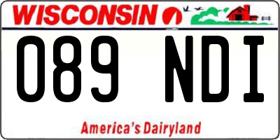 WI license plate 089NDI