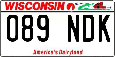 WI license plate 089NDK
