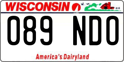 WI license plate 089NDO