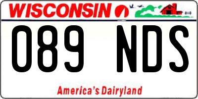 WI license plate 089NDS
