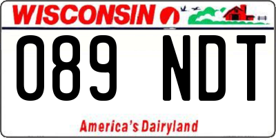 WI license plate 089NDT
