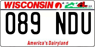 WI license plate 089NDU