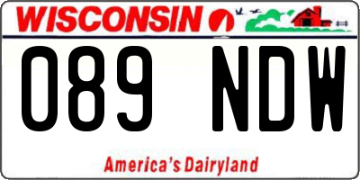 WI license plate 089NDW