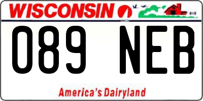 WI license plate 089NEB