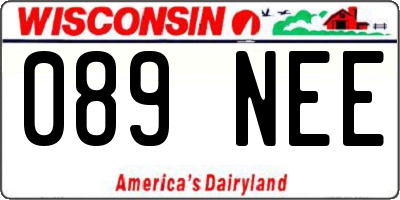 WI license plate 089NEE