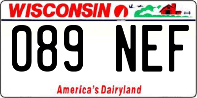 WI license plate 089NEF