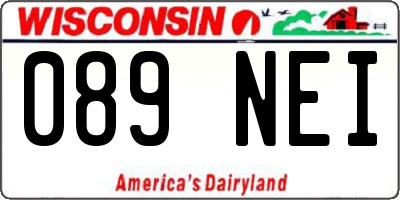 WI license plate 089NEI