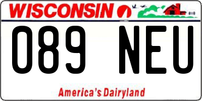 WI license plate 089NEU