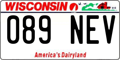 WI license plate 089NEV