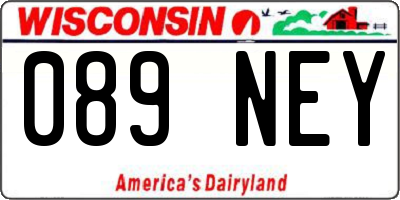 WI license plate 089NEY